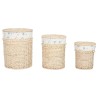 Cesto per i Panni Sporchi Home ESPRIT Naturale vimini Shabby Chic 45 x 45 x 55 cm 3 Pezzi