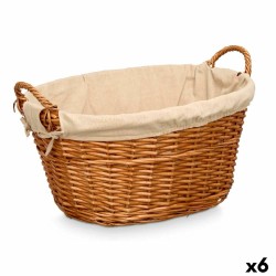 Cesto Kipit HX31039 Naturale Poliestere vimini Stoffa 50 % cotone (6 Unità)