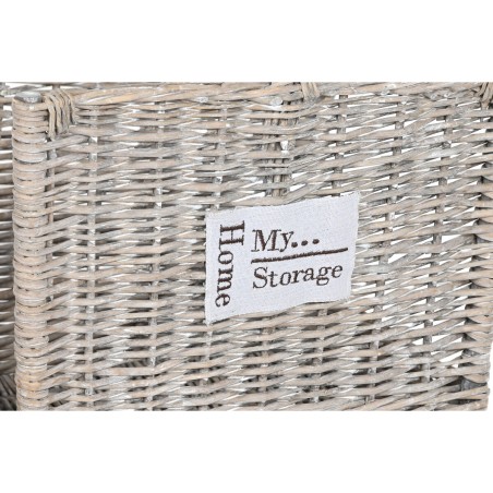Supporto per Legna Home ESPRIT Naturale vimini 47 x 35 x 54 cm