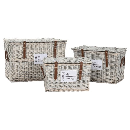 Set di Bauli Home ESPRIT Naturale vimini 67 x 45 x 46 cm