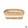Scatola portaoggetti Privilege vimini Quadrato 22 x 22 x 8 cm (12 Unità)
