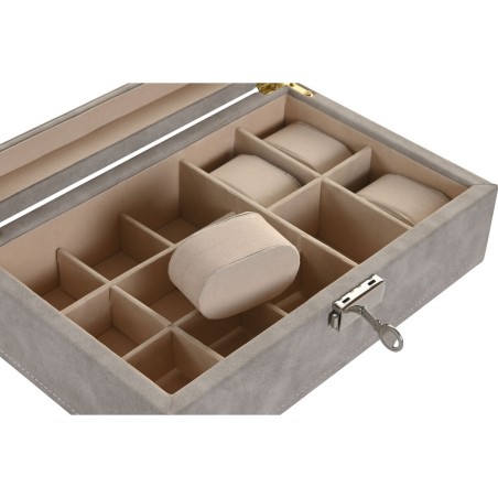 Scatola-Portagioie Home ESPRIT Marrone Grigio Poliuretano Legno MDF 25,00, X 16,5 X 8 CM