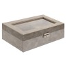 Scatola-Portagioie Home ESPRIT Marrone Grigio Poliuretano Legno MDF 25,00, X 16,5 X 8 CM