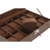 Scatola-Portagioie Home ESPRIT Marrone Poliuretano Cristallo Legno MDF 30 x 20 x 8 cm