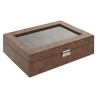 Scatola-Portagioie Home ESPRIT Marrone Poliuretano Cristallo Legno MDF 30 x 20 x 8 cm