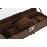 Scatola-Portagioie Home ESPRIT Marrone Poliuretano Cristallo Legno MDF 30 x 10 x 8 cm