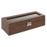 Scatola-Portagioie Home ESPRIT Marrone Poliuretano Cristallo Legno MDF 30 x 10 x 8 cm