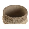 Set di vasi da fiori Home ESPRIT Marrone Rafia Cemento Tropicale 23 x 22 x 25 cm