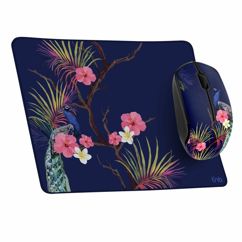 Mouse e Tappetino Gaming T'NB TROPIC Blu scuro Mouse e Tappetino Gaming T'NB TROPIC Blu scuro
