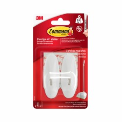 Gancio per appenderla 3M 1,3 kg 29 X 79 X 29 MM Bianco Metallo (2 Unità)