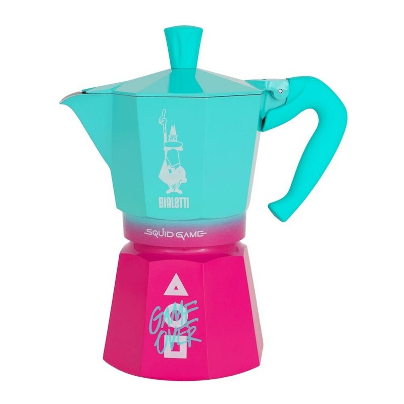 Caffettiera Italiana Bialetti Azzurro Rosa Alluminio Termoplastico 6 Tazze Caffettiera Italiana Bialetti Azzurro Rosa Alluminio Termoplastico 6 Tazze