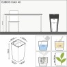 Vaso Lechuza 40 x 40 x 75 cm Plastica Quadrato