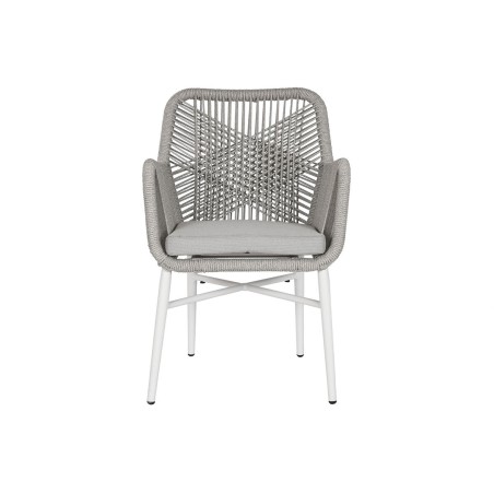 Poltrona da giardino Home ESPRIT Bianco Grigio Alluminio rattan sintetico 57 x 63 x 84 cm