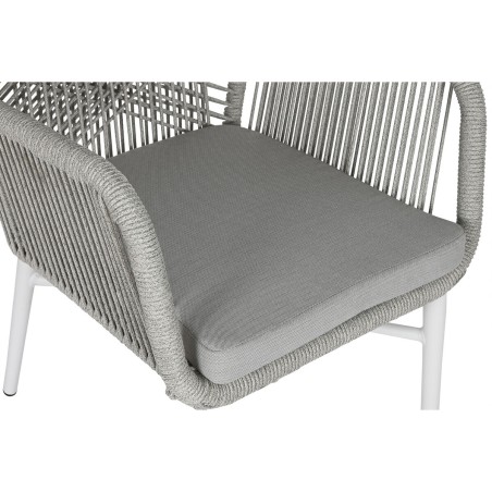 Poltrona da giardino Home ESPRIT Bianco Grigio Alluminio rattan sintetico 57 x 63 x 84 cm