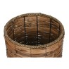 Set di vasi da fiori Home ESPRIT Marrone Metallo Rattan Tropicale 31 x 31 x 27 cm