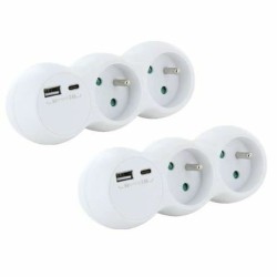 Multipresa con 2 Prese con Interruttore Chacon 47002 3680 W