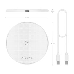 Caricabatterie Senza Fili Aisens ASCH-15W1WC057-W Bianco 15 W