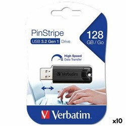 Memoria USB Verbatim PINSTRIPE Nero 128 GB (10 Unità)
