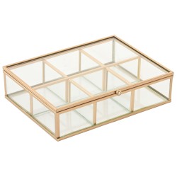 Scatola-Portagioie Home ESPRIT Dorato Metallo Cristallo 20 x 16 x 5 cm