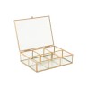 Scatola-Portagioie Home ESPRIT Dorato Metallo Cristallo 20 x 16 x 5 cm