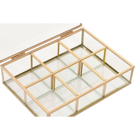 Scatola-Portagioie Home ESPRIT Dorato Metallo Cristallo 20 x 16 x 5 cm