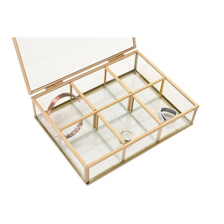 Scatola-Portagioie Home ESPRIT Dorato Metallo Cristallo 20 x 16 x 5 cm