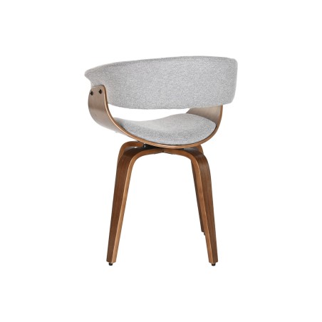 Sedia da Sala da Pranzo Home ESPRIT Marrone Grigio Poliestere Legno di noce Poliuretano 61 x 46 x 78 cm