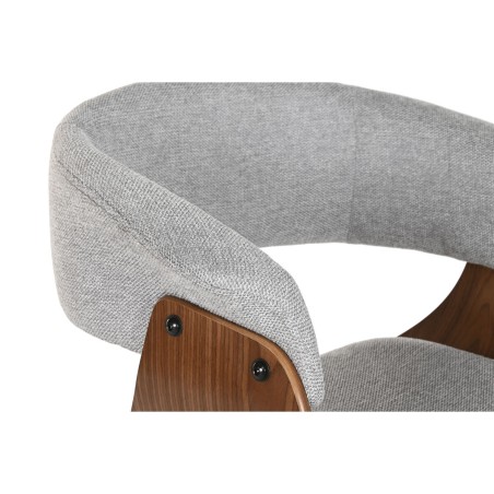 Sedia da Sala da Pranzo Home ESPRIT Marrone Grigio Poliestere Legno di noce Poliuretano 61 x 46 x 78 cm