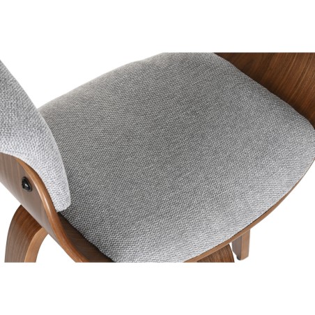 Sedia da Sala da Pranzo Home ESPRIT Marrone Grigio Poliestere Legno di noce Poliuretano 61 x 46 x 78 cm