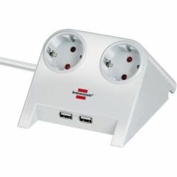 Multipresa con 2 Prese senza Interruttore Brennenstuhl 1153520222 3600 W USB x 2 Centrotavolo (1,8 m)