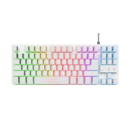 Tastiera per Giochi Trust GXT 833W THADO Bianco Multicolore QWERTY Qwerty US