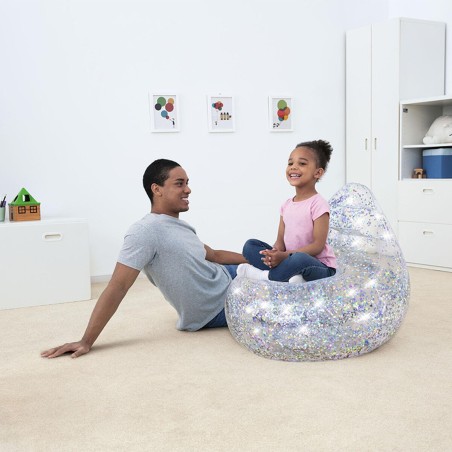 Bestway Poltrona Gonfiabile Glitterata 72x72x64 cm +3 Anni Interno e Giardino 75105