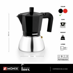 Caffettiera Italiana Monix INOX BLACK 9T Nero 470 ml