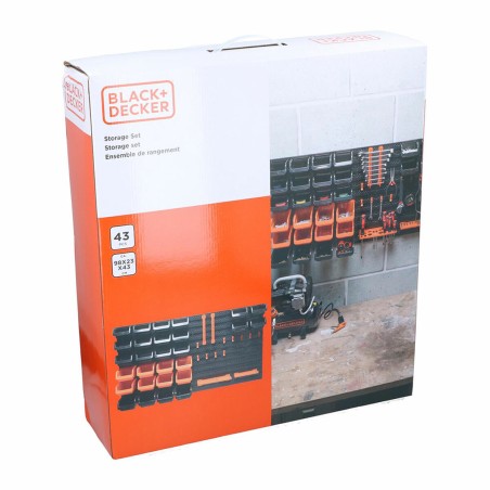 Scaffale Black & Decker Nero 98 X 23 X 43 CM Plastica 43 Pezzi