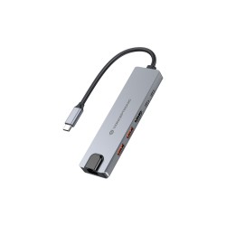 Hub USB Conceptronic 6 en 1 USB 3.2 Gen 2 Grigio