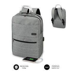 Zaino per PC Portatile e Tablet con Uscita USB Subblim SUB-BP-3EAP001 Grigio