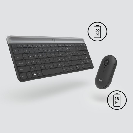 Tastiera e Mouse Logitech MK470 Grigio Grafite Qwerty US