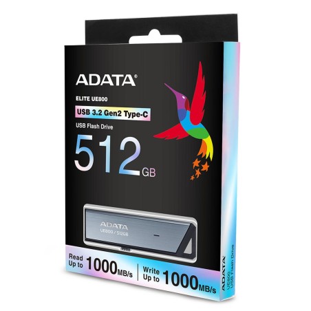 Memoria USB Adata AELI-UE800-512G-CSG 512 GB Nero Argentato