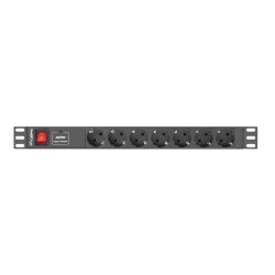 Multipresa 7 Prese con Interruttore Lanberg PDU-07F-0200-IEC-BK 2500 W 220-250 V 10 A