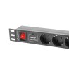 Multipresa 7 Prese con Interruttore Lanberg PDU-07F-0200-IEC-BK 2500 W 220-250 V 10 A