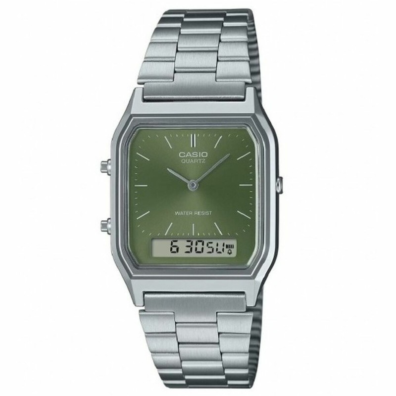 Orologio Unisex Casio AQ-230A-3AMQYES Verde Argentato
