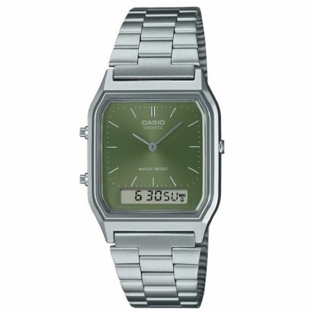 Orologio Unisex Casio AQ-230A-3AMQYES Verde Argentato