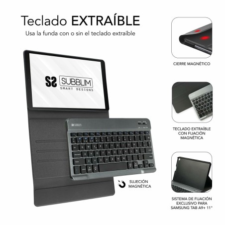 Custodia per Tablet Subblim SUBKT3-BTS060 Nero Qwerty in Spagnolo