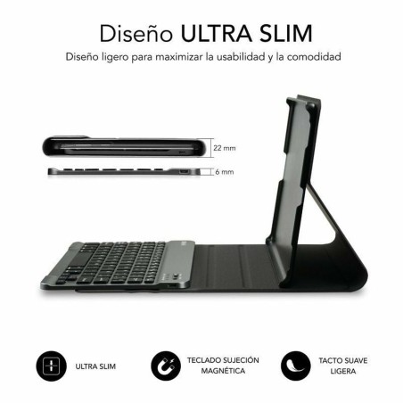 Custodia per Tablet Subblim SUBKT3-BTS060 Nero Qwerty in Spagnolo