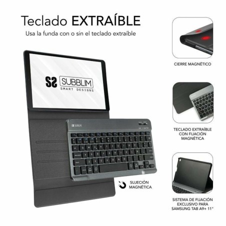 Custodia per Tablet Subblim SUBKT3-BTS060 Nero Qwerty in Spagnolo