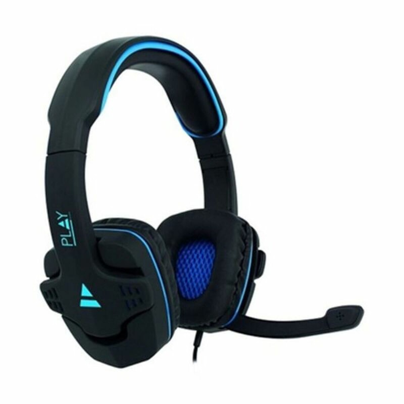 Auricolari con Microfono Gaming Ewent PL3320 Nero Azzurro Auricolari con Microfono Gaming Ewent PL3320 Nero Azzurro