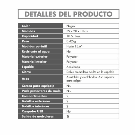 Zaino per Portatile Silver Electronics 111721540199 Azzurro Nero 16"
