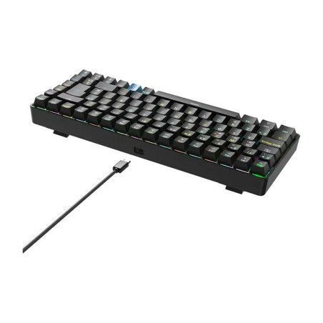 Tastiera Hiditec GKE010006 Nero Qwerty in Spagnolo