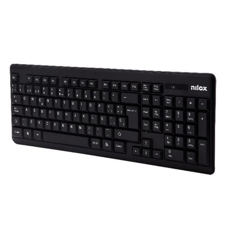 Tastiera e Mouse Wireless Nilox NXKMWE0001 Nero Qwerty in Spagnolo QWERTY