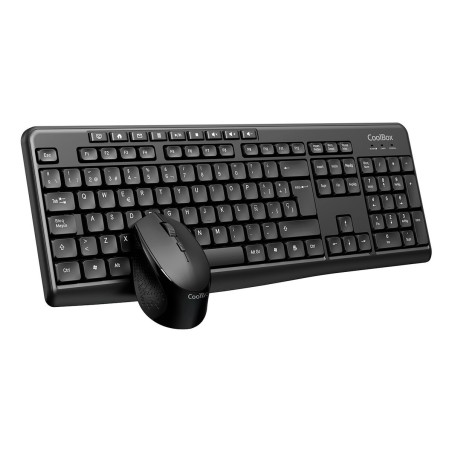 Tastiera e Mouse CoolBox Nero Qwerty in Spagnolo